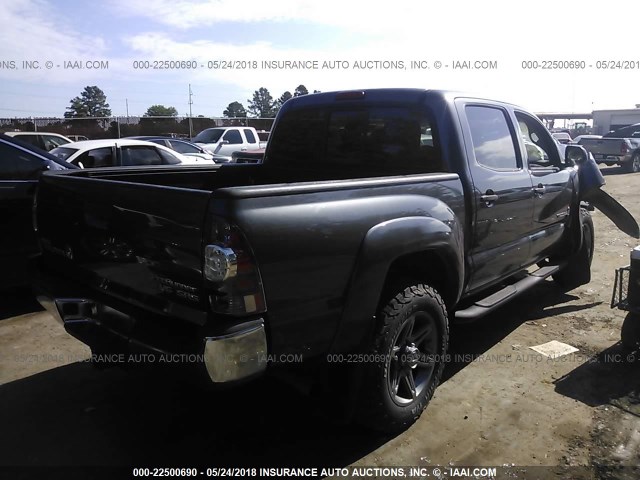 5TFJU4GN0DX039461 - 2013 TOYOTA TACOMA DOUBLE CAB PRERUNNER GRAY photo 4