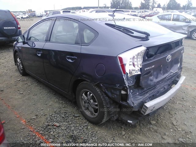 JTDKN3DU0B1429984 - 2011 TOYOTA PRIUS GRAY photo 3