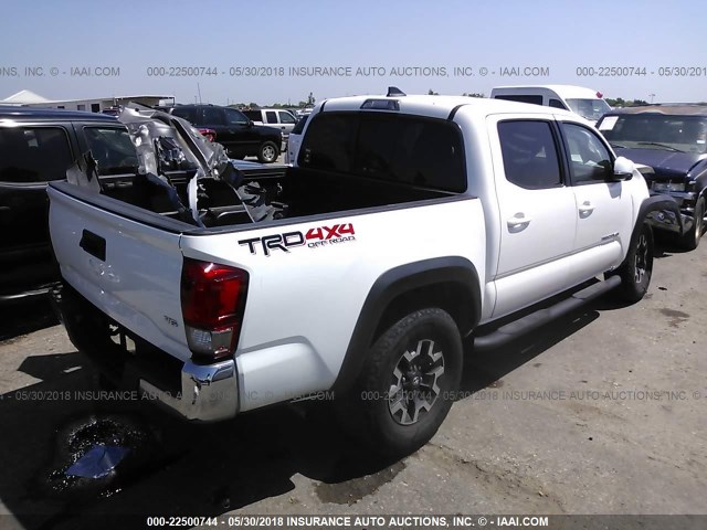 5TFCZ5AN1GX003145 - 2016 TOYOTA TACOMA DBL CAB/SR/SR5/TRD SPT/OR WHITE photo 4