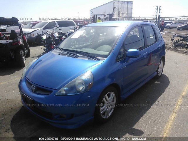 JHMGD37657S061789 - 2007 HONDA FIT S BLUE photo 2