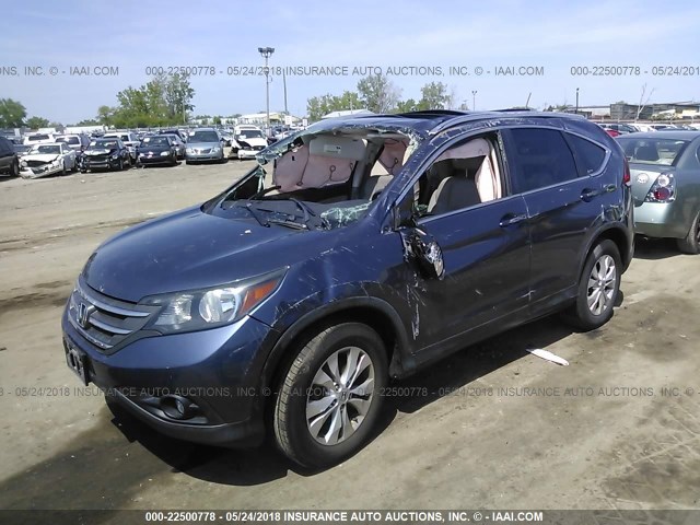 JHLRM4H72CC025797 - 2012 HONDA CR-V EXL BLUE photo 2