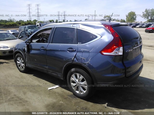 JHLRM4H72CC025797 - 2012 HONDA CR-V EXL BLUE photo 3