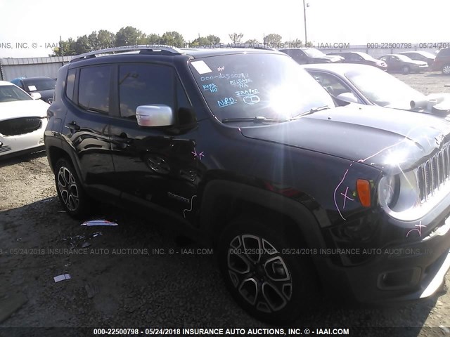 ZACCJBDB1HPF04757 - 2017 JEEP RENEGADE LIMITED BLACK photo 1