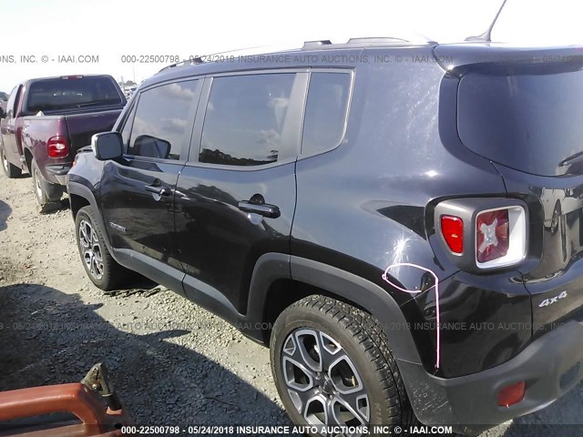 ZACCJBDB1HPF04757 - 2017 JEEP RENEGADE LIMITED BLACK photo 3