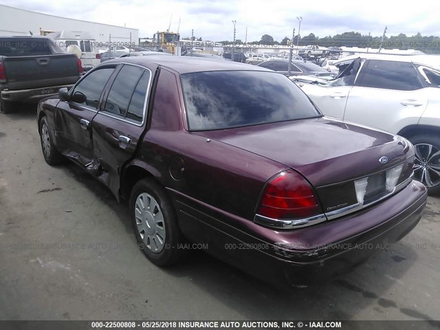 2FAFP71V88X125579 - 2008 FORD CROWN VICTORIA POLICE INTERCEPTOR BURGUNDY photo 3