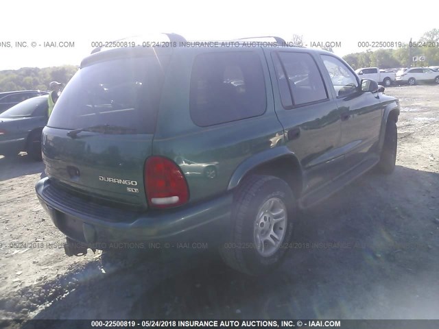 1D4HS48N53F555714 - 2003 DODGE DURANGO SLT GREEN photo 4