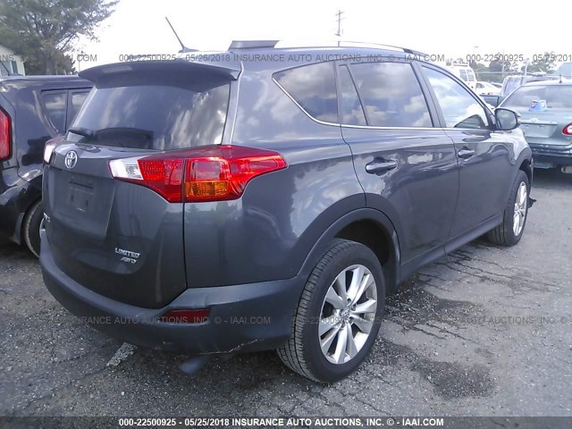 JTMDFREV6FJ036092 - 2015 TOYOTA RAV4 LIMITED GRAY photo 4