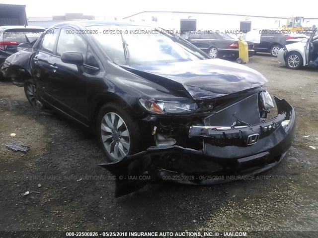 2HGFA16999H340504 - 2009 HONDA CIVIC EXL BLACK photo 1