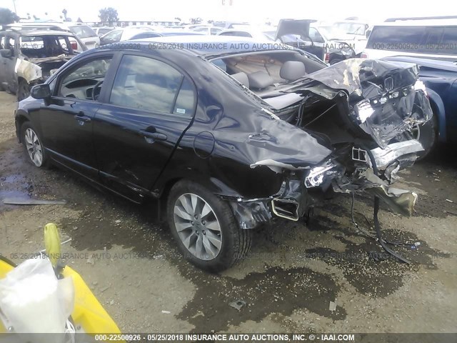 2HGFA16999H340504 - 2009 HONDA CIVIC EXL BLACK photo 3
