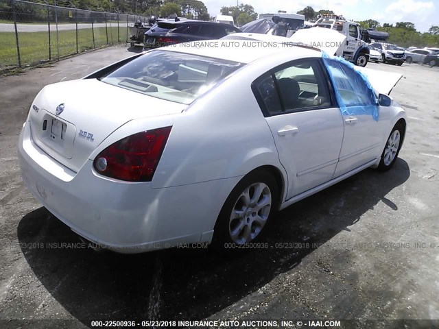 1N4BA41E78C823967 - 2008 NISSAN MAXIMA SE/SL WHITE photo 4