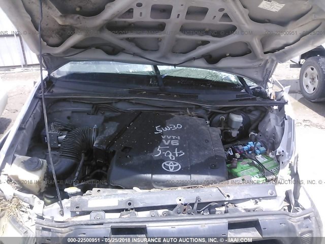 5TEJU62N98Z486484 - 2008 TOYOTA TACOMA DOUBLE CAB PRERUNNER SILVER photo 10