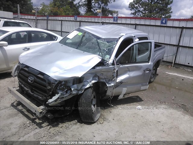 5TEJU62N98Z486484 - 2008 TOYOTA TACOMA DOUBLE CAB PRERUNNER SILVER photo 2