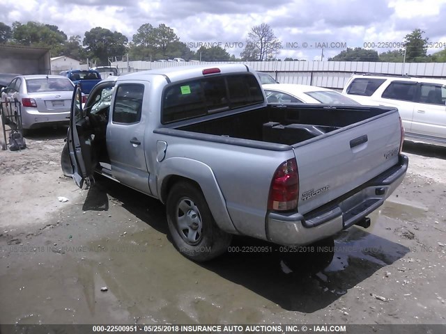 5TEJU62N98Z486484 - 2008 TOYOTA TACOMA DOUBLE CAB PRERUNNER SILVER photo 3
