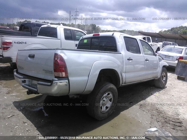 5TEJU62N98Z486484 - 2008 TOYOTA TACOMA DOUBLE CAB PRERUNNER SILVER photo 4