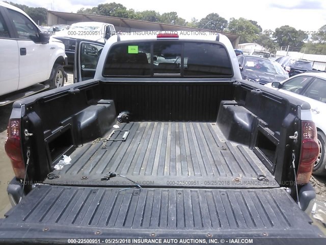 5TEJU62N98Z486484 - 2008 TOYOTA TACOMA DOUBLE CAB PRERUNNER SILVER photo 8