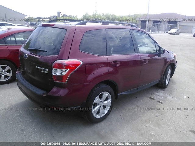 JF2SJAGC9FH408150 - 2015 SUBARU FORESTER 2.5I PREMIUM RED photo 4