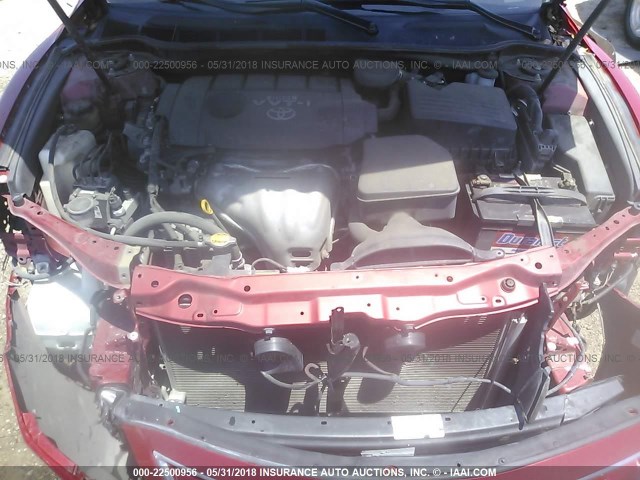 4T4BF3EK5AR063951 - 2010 TOYOTA CAMRY SE/LE/XLE RED photo 10