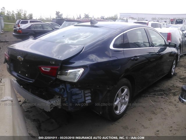1G1ZB5ST8GF240595 - 2016 CHEVROLET MALIBU LS BLUE photo 4