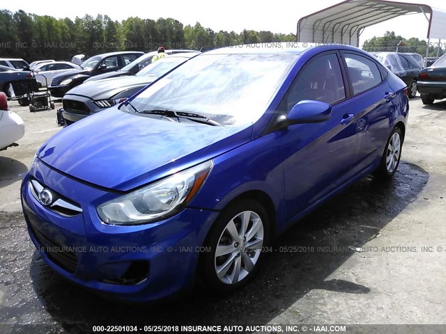 KMHCU4AE6DU575006 - 2013 HYUNDAI ACCENT GLS/SE BLUE photo 2