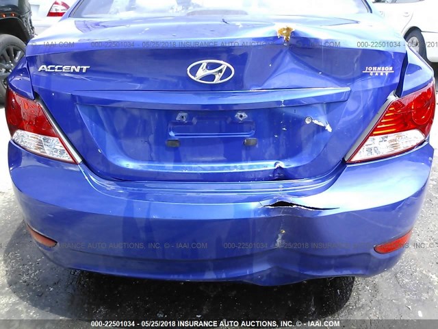 KMHCU4AE6DU575006 - 2013 HYUNDAI ACCENT GLS/SE BLUE photo 6