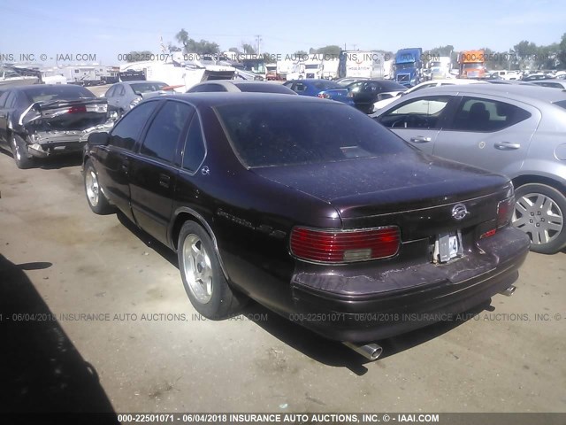 1G1BL52P4TR123073 - 1996 CHEVROLET CAPRICE / IMPALA CLASSIC/SS MAROON photo 3