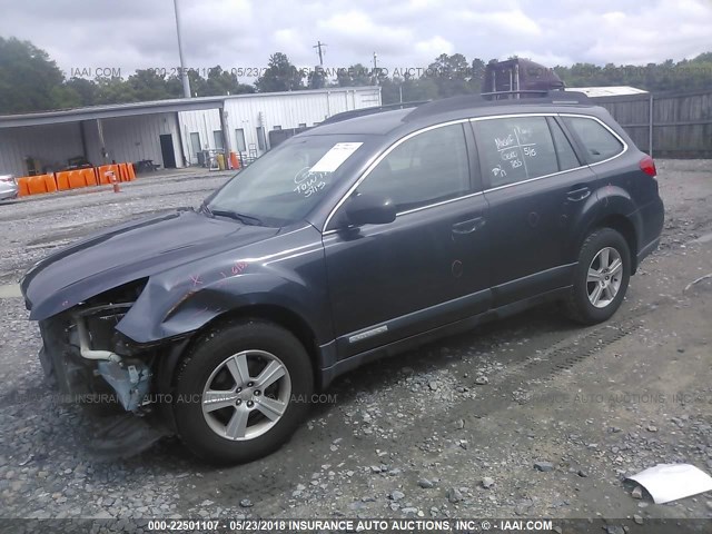 4S4BRBAC9B3426138 - 2011 SUBARU OUTBACK 2.5I GRAY photo 2