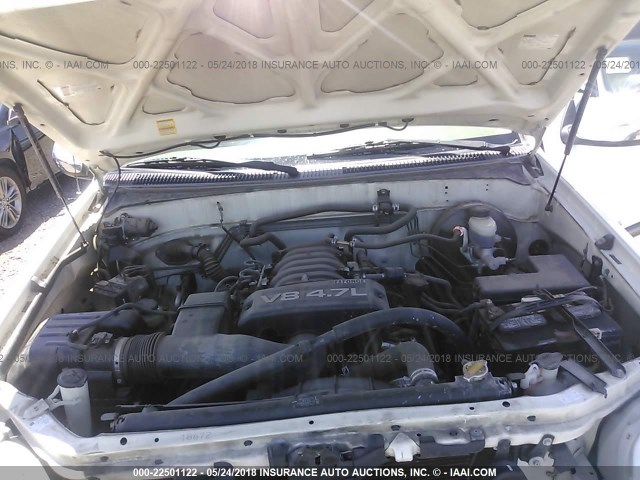 5TBRT34106S478811 - 2006 TOYOTA TUNDRA ACCESS CAB SR5 WHITE photo 10