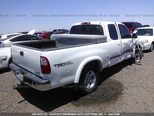 5TBRT34106S478811 - 2006 TOYOTA TUNDRA ACCESS CAB SR5 WHITE photo 4