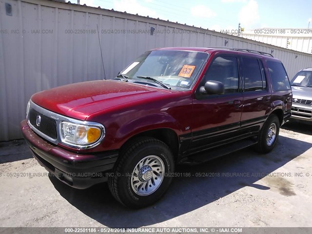 4M2ZU86P4YUJ02575 - 2000 MERCURY MOUNTAINEER  RED photo 2