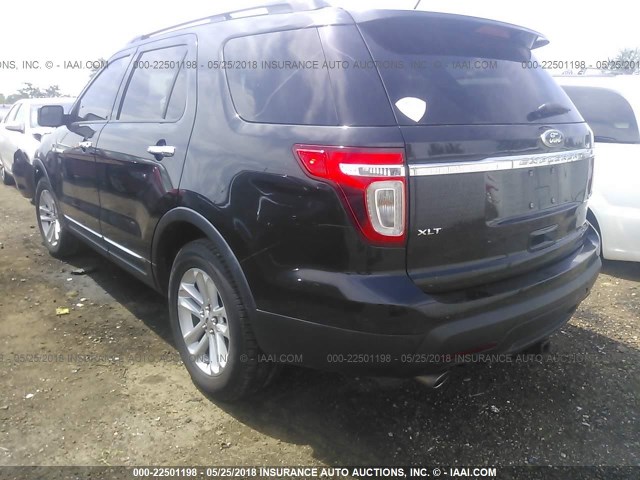 1FM5K7D81DGC49912 - 2013 FORD EXPLORER XLT BLACK photo 3