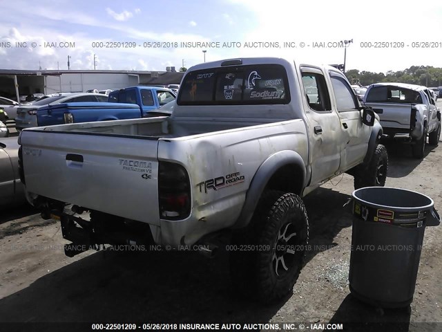 5TEGN92N03Z226024 - 2003 TOYOTA TACOMA DOUBLE CAB PRERUNNER SILVER photo 4