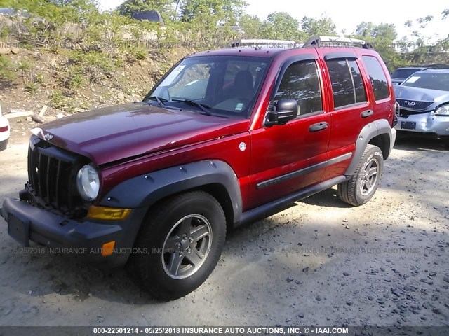 1J4GL38K46W233439 - 2006 JEEP LIBERTY RENEGADE RED photo 2