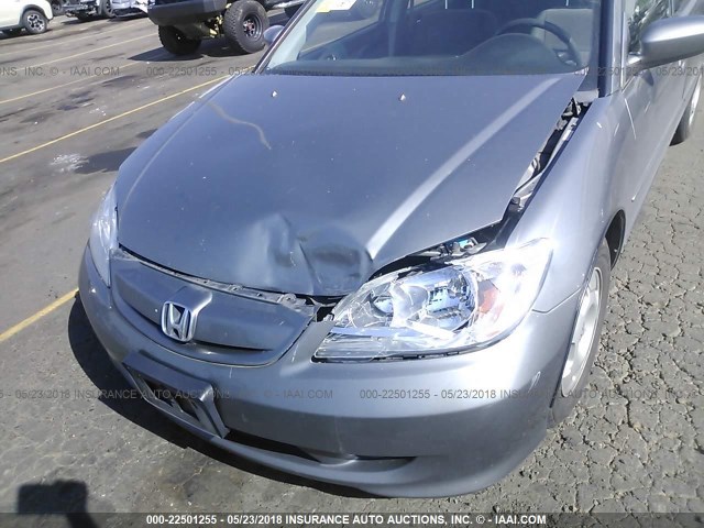 JHMES96694S020546 - 2004 HONDA CIVIC HYBRID GRAY photo 6