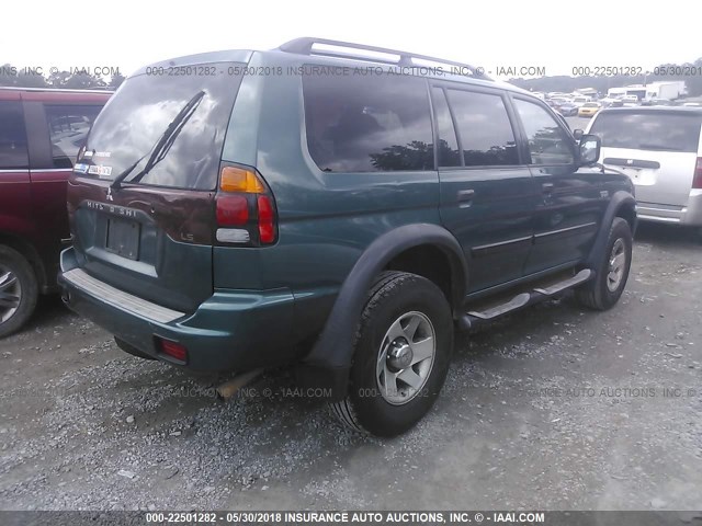 JA4LS21HX3J004606 - 2003 MITSUBISHI MONTERO SPORT ES/SPORT LS GREEN photo 4