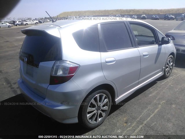 JHMGE8G51CC039813 - 2012 HONDA FIT SPORT SILVER photo 4