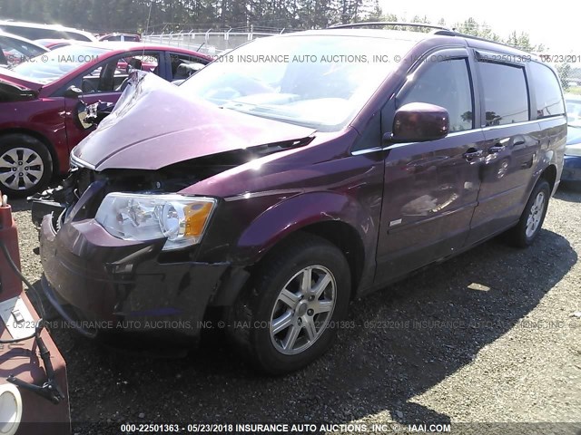 2A8HR54P58R702189 - 2008 CHRYSLER TOWN & COUNTRY TOURING MAROON photo 2