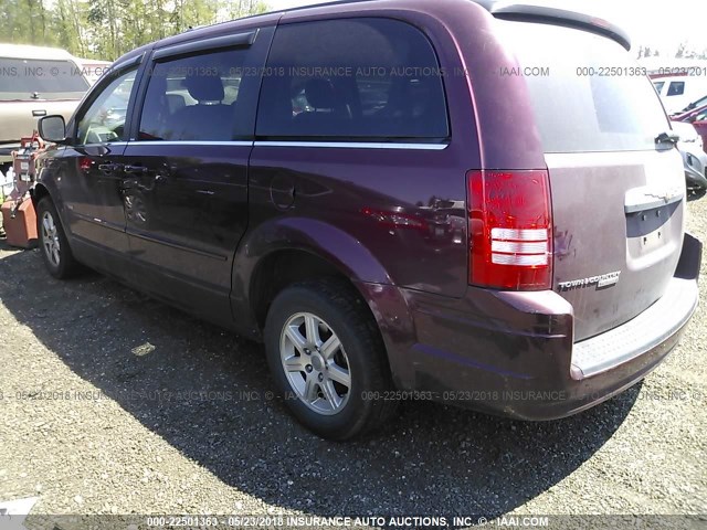 2A8HR54P58R702189 - 2008 CHRYSLER TOWN & COUNTRY TOURING MAROON photo 3