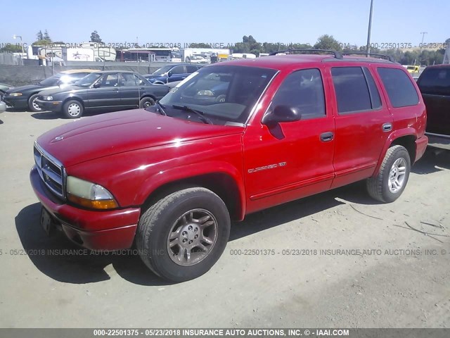 1B4HR28N71F621297 - 2001 DODGE DURANGO RED photo 2