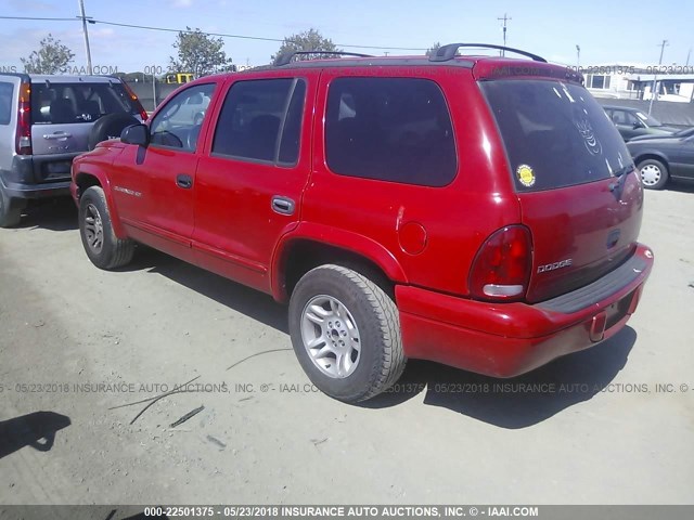 1B4HR28N71F621297 - 2001 DODGE DURANGO RED photo 3