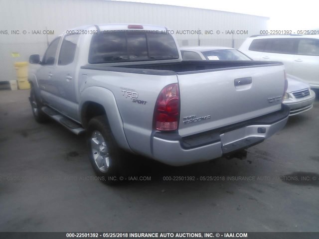 5TEJU62N35Z125912 - 2005 TOYOTA TACOMA DOUBLE CAB PRERUNNER SILVER photo 3