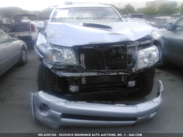 5TEJU62N35Z125912 - 2005 TOYOTA TACOMA DOUBLE CAB PRERUNNER SILVER photo 6