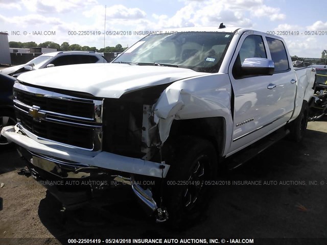 3GCUKSEC6EG117904 - 2014 CHEVROLET SILVERADO K1500 LTZ WHITE photo 2