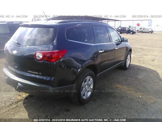 1GNKRGED9CJ132201 - 2012 CHEVROLET TRAVERSE LT BLACK photo 4