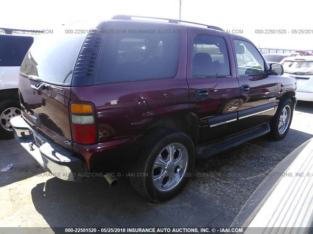 1GNEC13Z03J241866 - 2003 CHEVROLET TAHOE C1500 MAROON photo 4