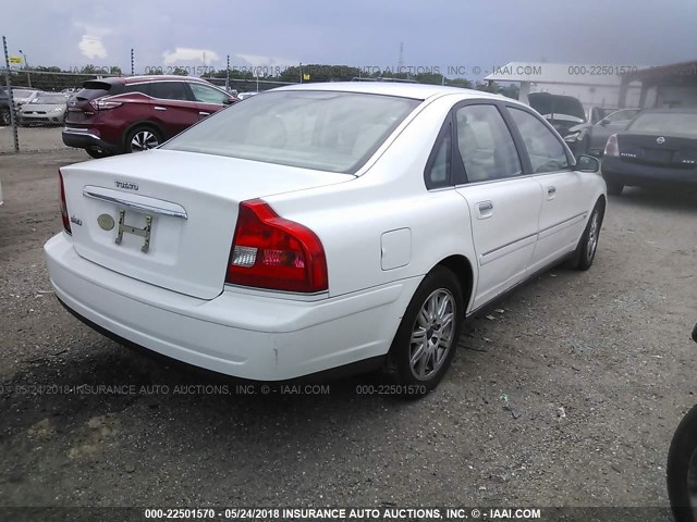 YV1TS59H741373897 - 2004 VOLVO S80 2.5T WHITE photo 4