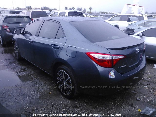 2T1BURHE7FC475127 - 2015 TOYOTA COROLLA L/LE/LE PLS/PRM/S/S PLS GRAY photo 3