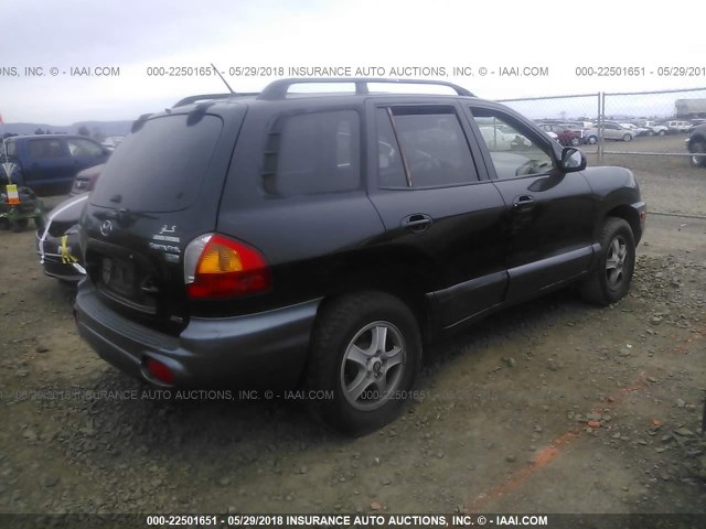 KM8SC73E74U720941 - 2004 HYUNDAI SANTA FE GLS/LX BLACK photo 4