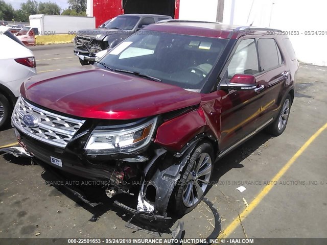 1FM5K8F89JGA20022 - 2018 FORD EXPLORER LIMITED 红色 照片 2