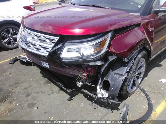 1FM5K8F89JGA20022 - 2018 FORD EXPLORER LIMITED 红色 照片 6