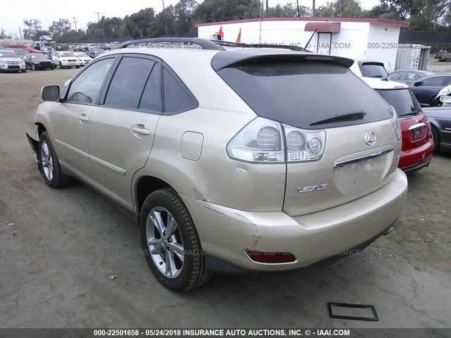 JTJHW31U272031802 - 2007 LEXUS RX 400H GOLD photo 3